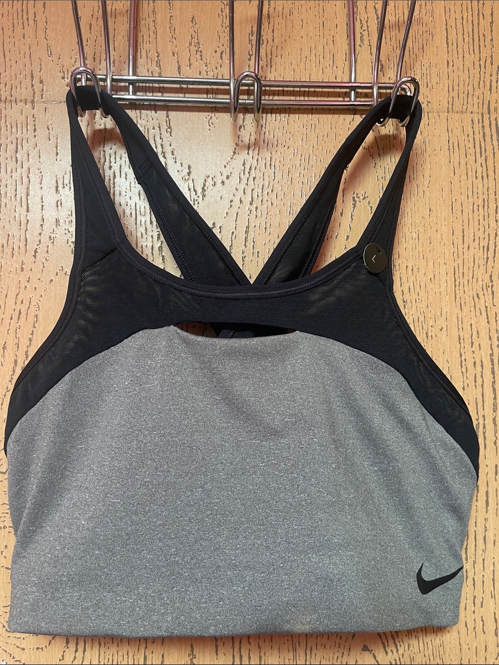 Nike Grey and Black Crossback Sports Bra